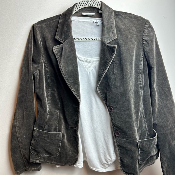 Halogen‎ Brown Blazer Velvet Lapel Collar - Picture 1 of 16